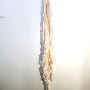 Cream Knit Scarf Acrylic One Size